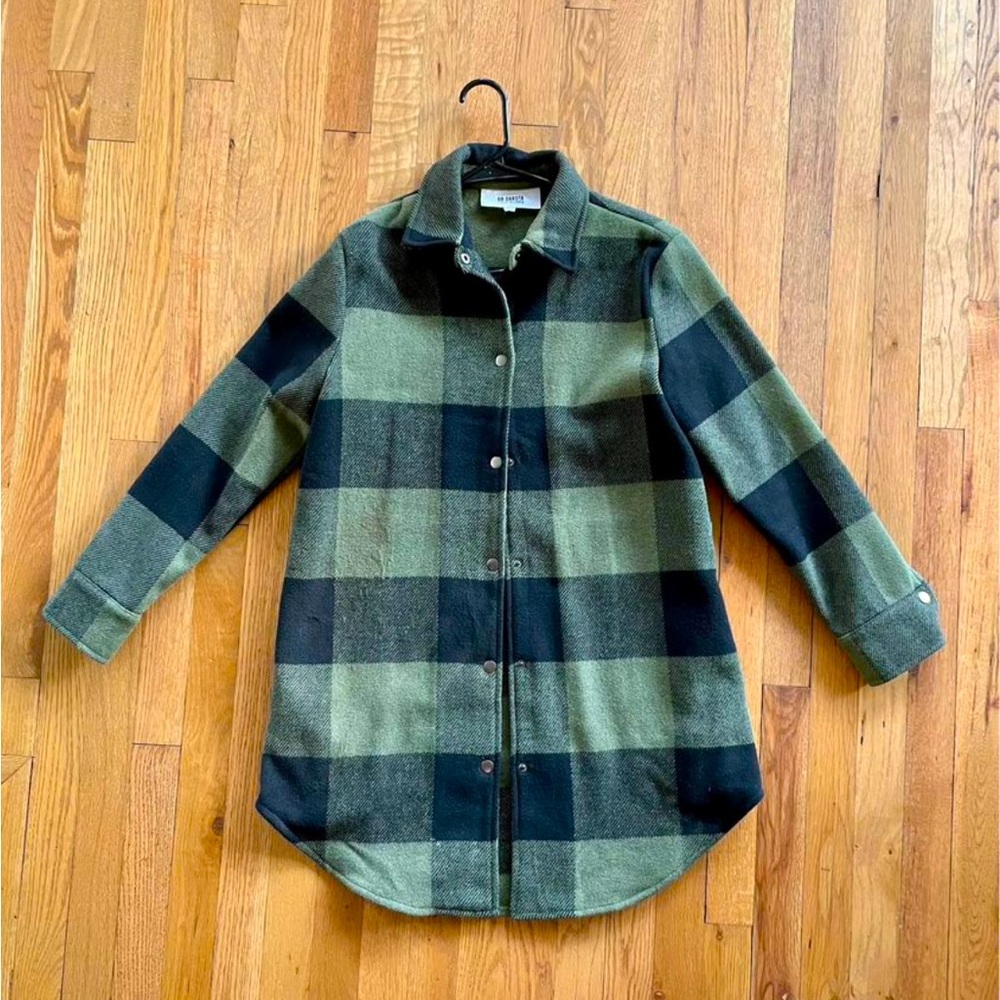 BB Dakota Steve Madden Eldridge Buffalo Plaid Coat Green Black S Anthropologie